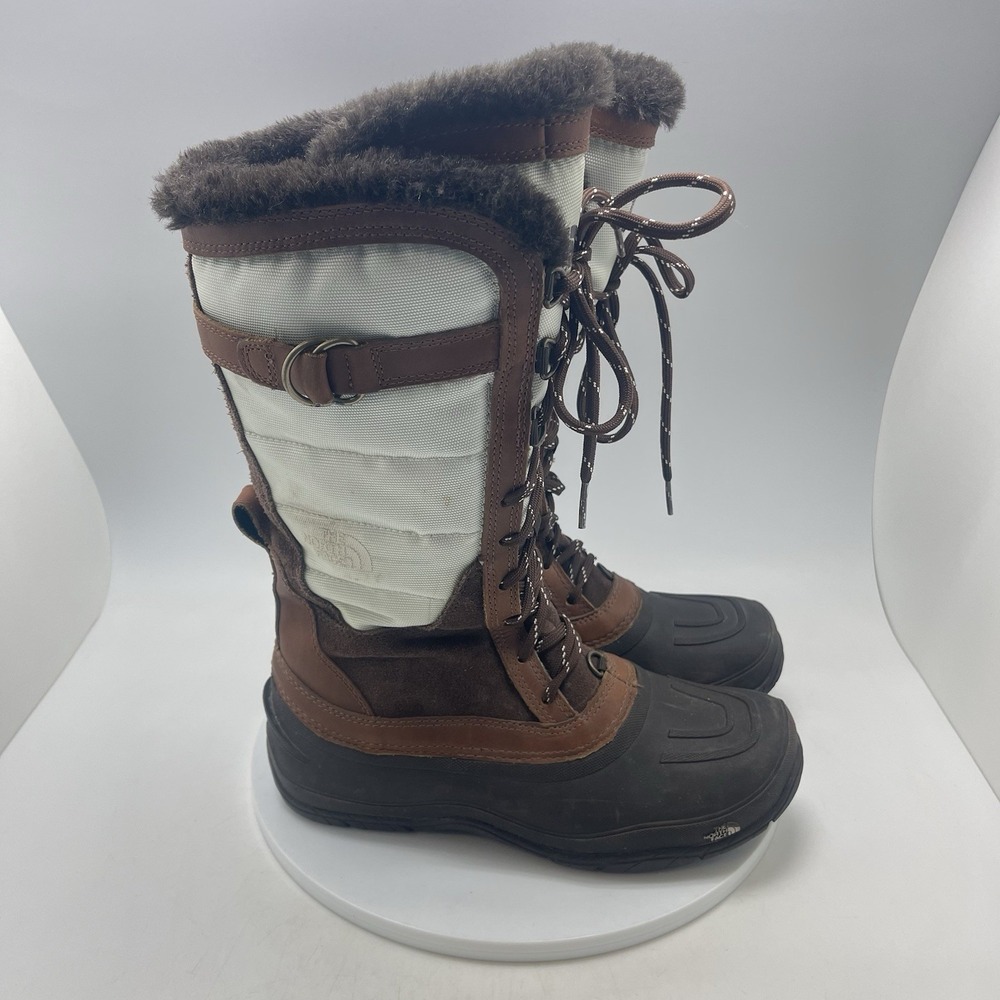 The North Face Shellista II Tall Boots Womens 8 Brown Faux Fur Primaloft Snow
